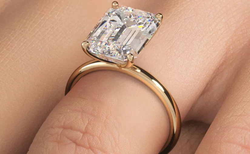 5 carat emerald cut diamond ring