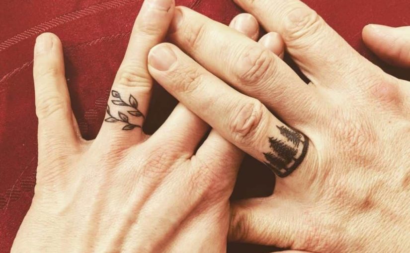 marriage couple ring tattoo