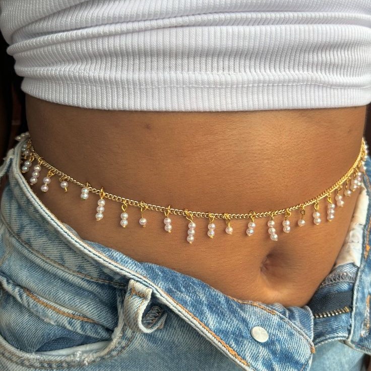 pearl waist chain