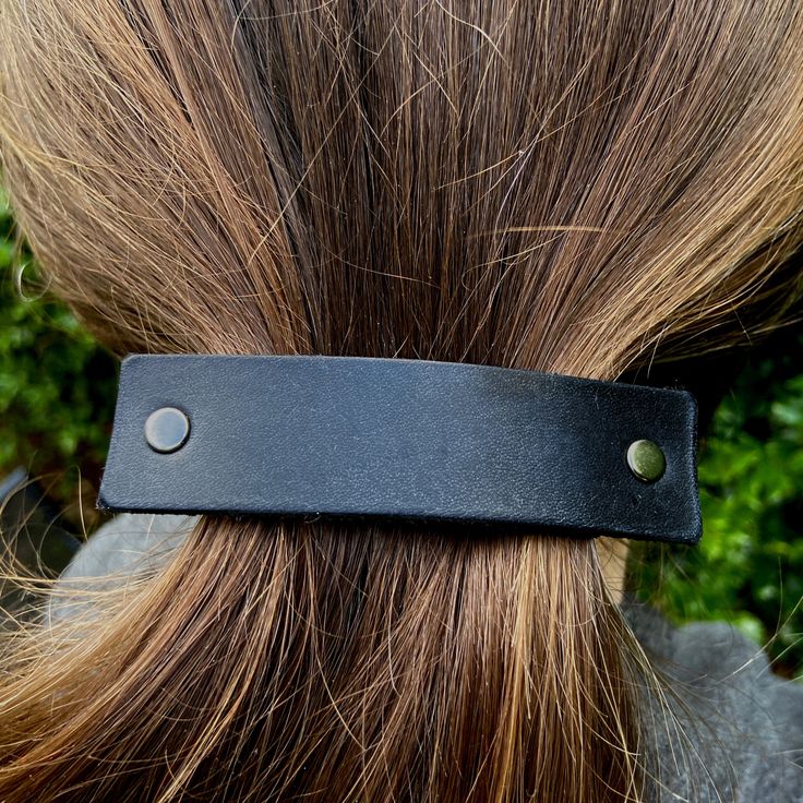 leather hair barrette